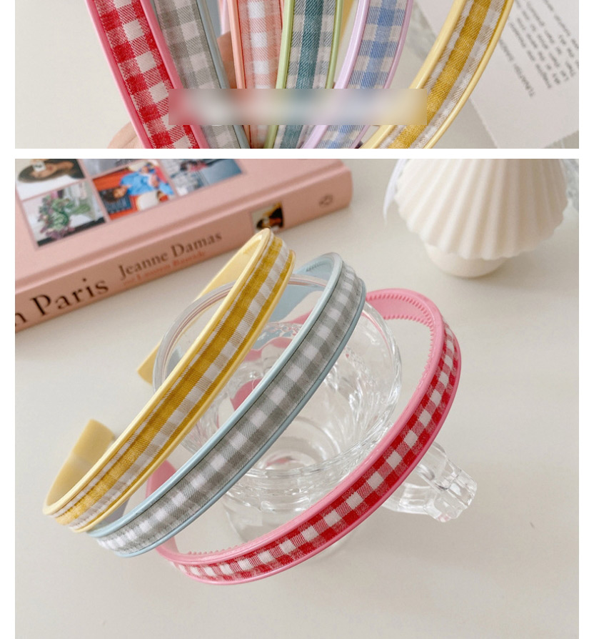 Fashion Solid Color-light Yellow Leather Lattice Pressure Hair Band,Head Band