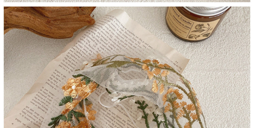 Fashion Yellow-green Lace Embroidery Flower Headband,Hair Ribbons