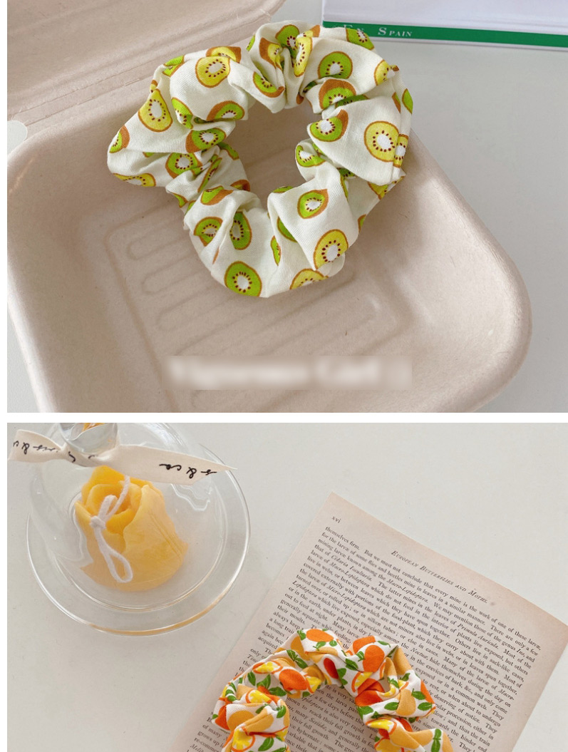 Fashion Peach Color Lemon Slices Avocado Peach Fruit Cloth Head Rope,Hair Ring