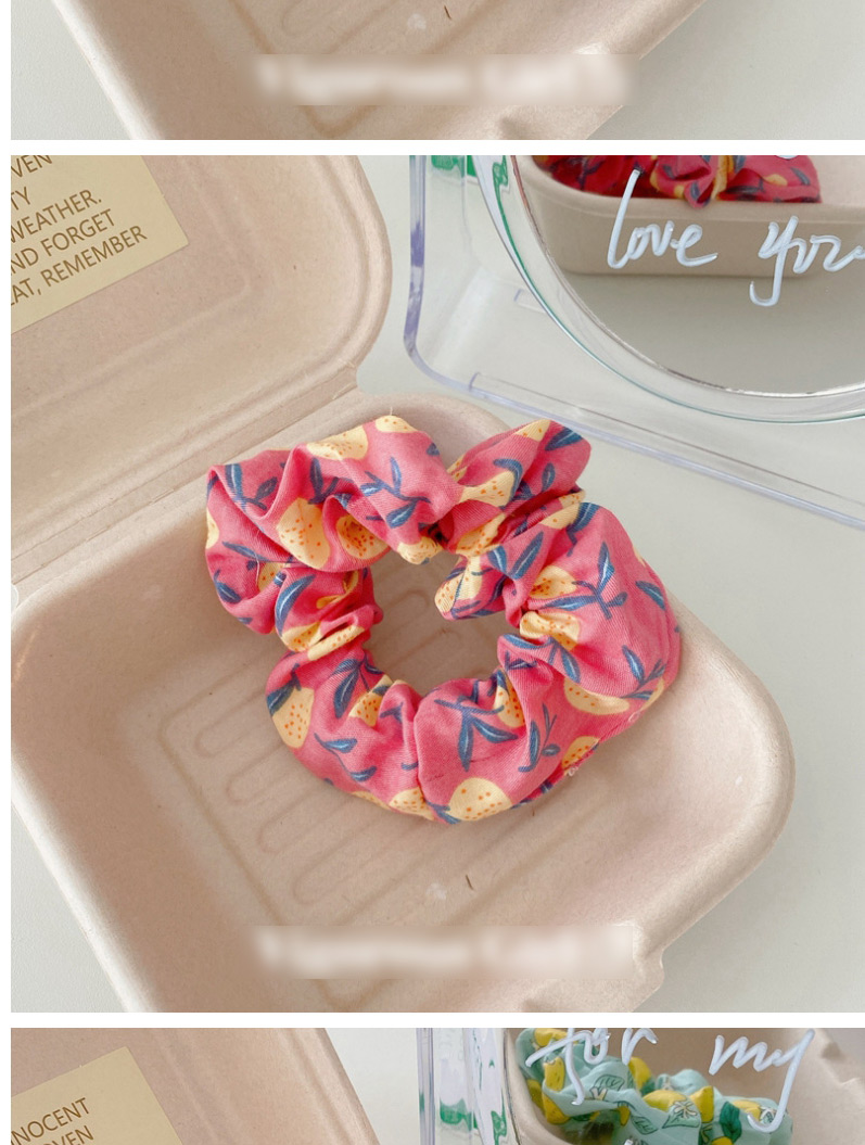 Fashion Rose Foundation Fragrant Pear Avocado Peach Fruit Cloth Head Rope,Hair Ring