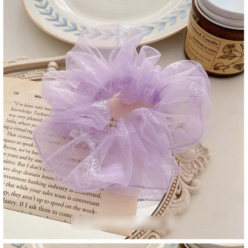 Fashion Purple Butterfly Net Yarn Head Rope,Hair Ring