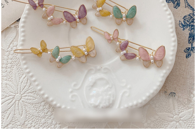 Fashion Purple Butterfly Oil Drop Hairpin,Hairpins