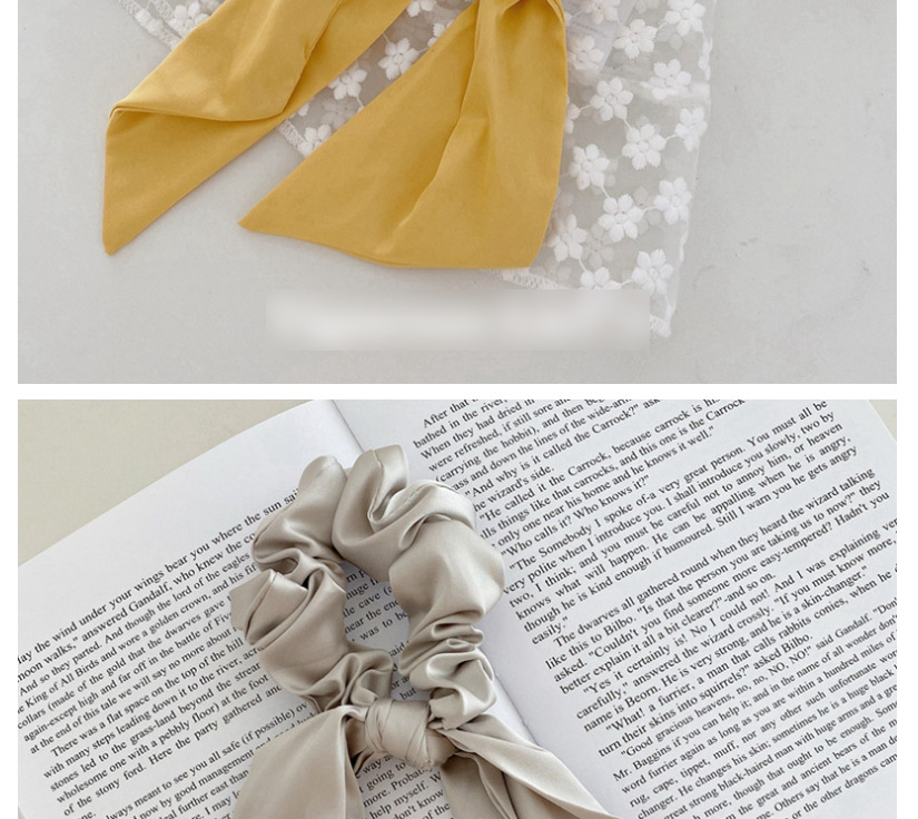 Fashion Beige Satin Ribbon Candy Color Hair Rope,Hair Ring
