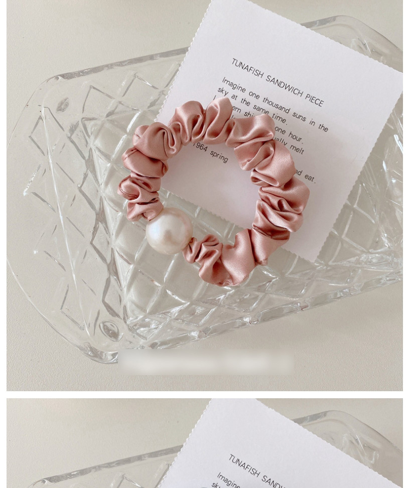 Fashion Light Pink Pearl Satin Hair Rope,Hair Ring
