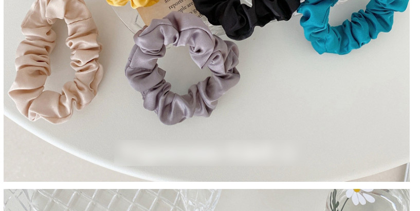 Fashion Basic Color-7 Pack 7-pack Solid Color Satin Hair Tie Set,Hair Ring