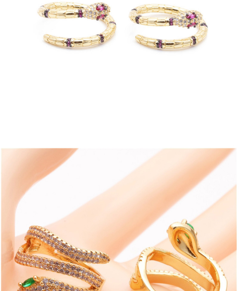Fashion Royal Blue Micro-set Zircon Serpentine Open Ring,Fashion Rings