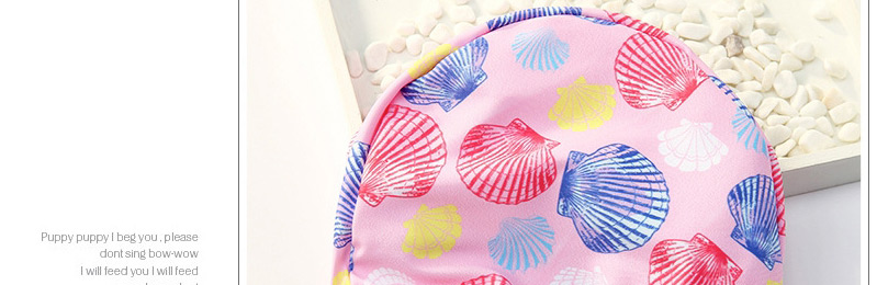 Fashion Blue Shell (without Cap) Bowknot Ruffled Print Childrens One-piece Swimsuit,Kids Swimwear