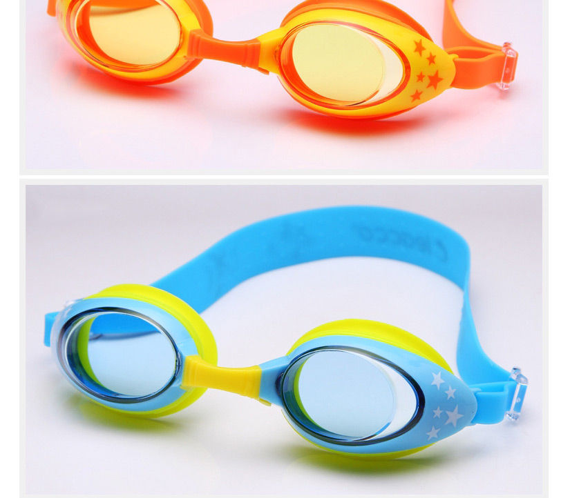 Fashion Blue Hd Anti-fog Five-pointed Star Printed Childrens Swimming Goggles,Others