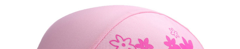 Fashion Pink Twill Striped Contrast Color Stitching Flamingo Scallop Print Children Swimming Cap,Others