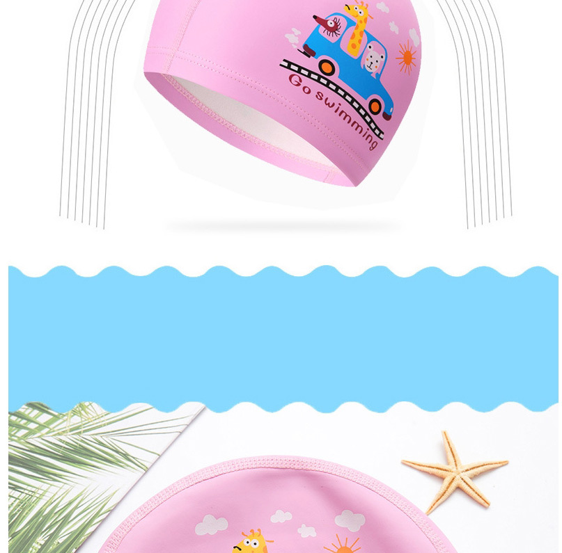 Fashion Pink Dolphin Childrens Swimming Cap With Car Dolphin Animal Print,Others