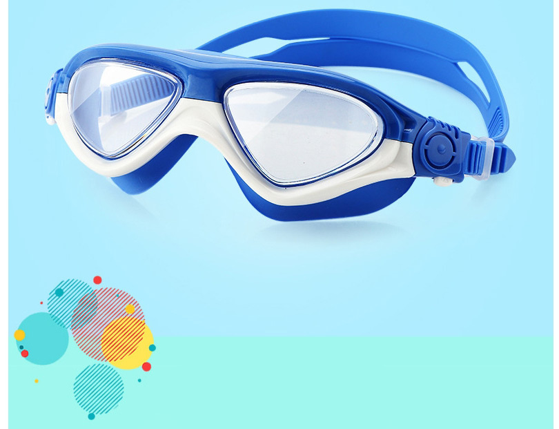 Fashion Blue High-definition Waterproof Anti-fog And Large Color Childrens Swimming Goggles,Beach accessories