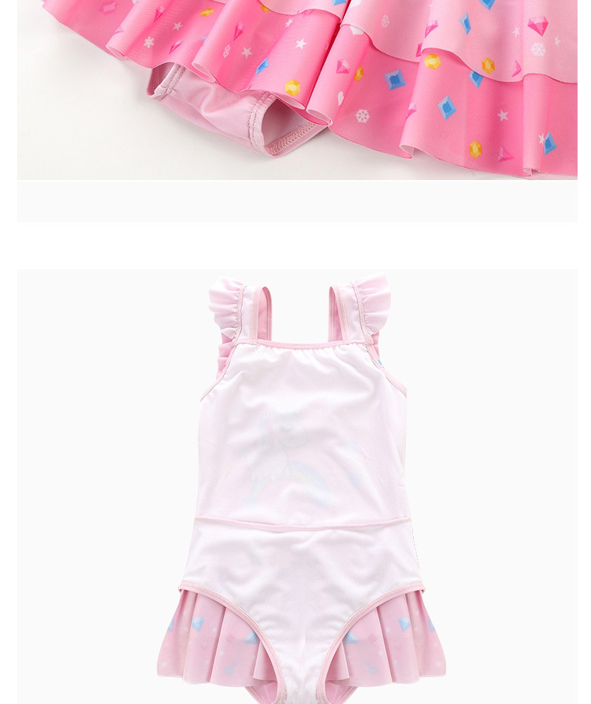 Fashion Skirt Unicorn (with Hood) Unicorn Print Ruffled Childrens One-piece Swimsuit,Kids Swimwear