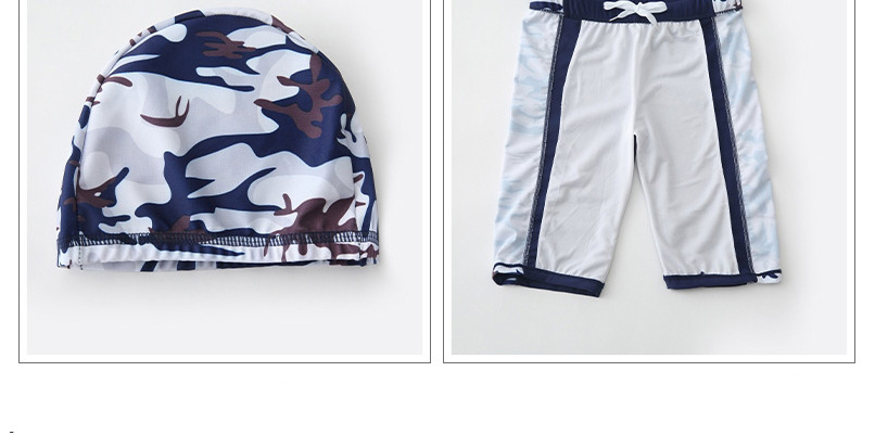 Fashion Camouflage Shorts + Swimming Cap Childrens Swimming Trunks And Caps,Kids Swimwear