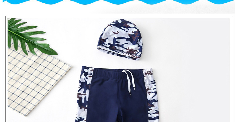 Fashion Camouflage Shorts + Swimming Cap Childrens Swimming Trunks And Caps,Kids Swimwear