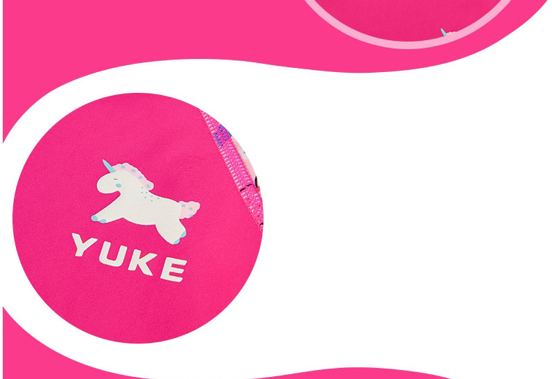 Fashion Pink Unicorn Unicorn Print Stitching Contrast Color Childrens Split Swimsuit,Kids Swimwear