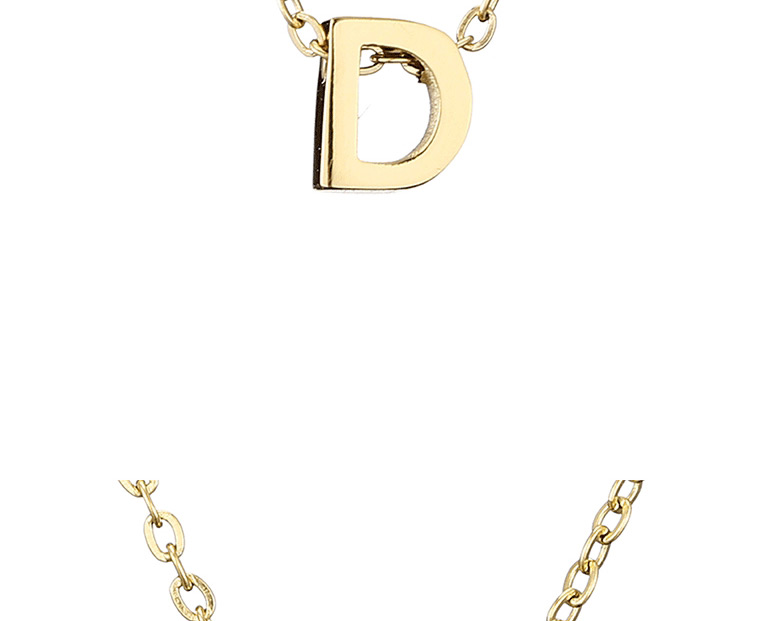 Fashion F-14k Gold Letter Hollow Titanium Steel Gold Plated Necklace,Pendants