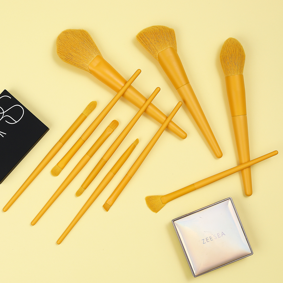 Fashion Yellow Little Yellow Duck Makeup Brush Set Of 10,Beauty tools