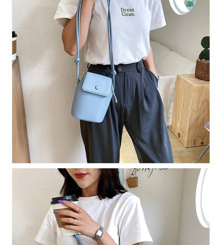 Fashion Light Blue Flap Geometric Shoulder Messenger Bag,Shoulder bags