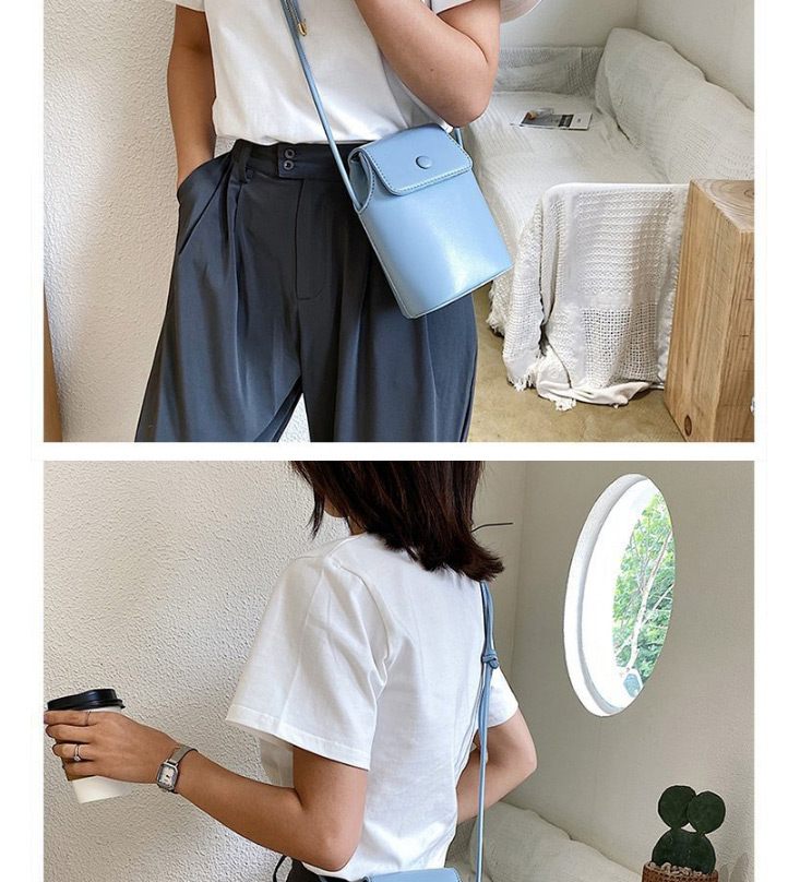 Fashion Light Blue Flap Geometric Shoulder Messenger Bag,Shoulder bags