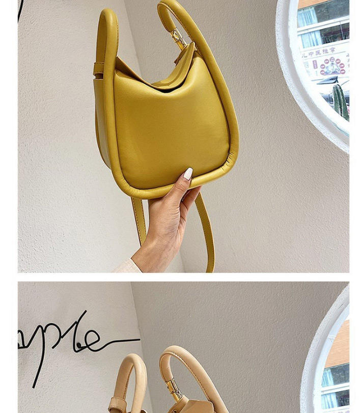 Fashion Light Yellow Geometric Shoulder Bag,Shoulder bags