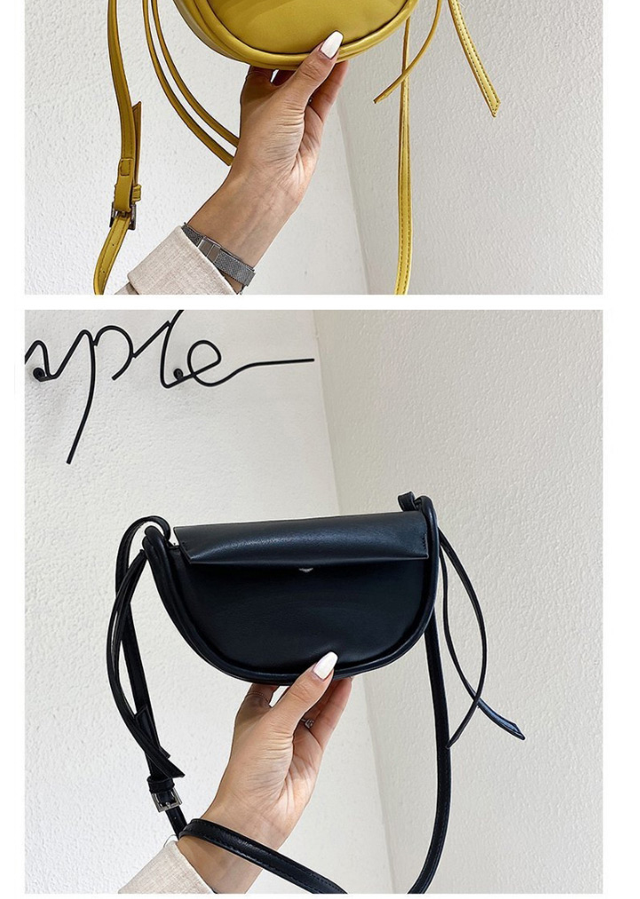 Fashion Black Semi-circular Flip Shoulder Shoulder Bag,Shoulder bags