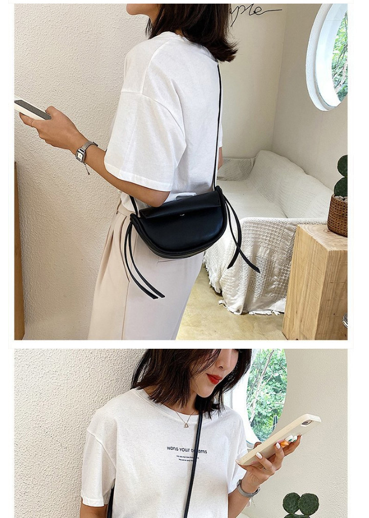 Fashion Black Semi-circular Flip Shoulder Shoulder Bag,Shoulder bags