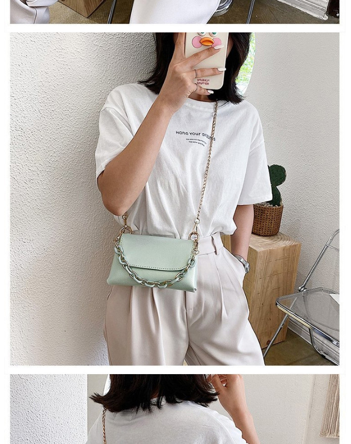 Fashion Green Shoulder Bag With Chain Flip,Shoulder bags