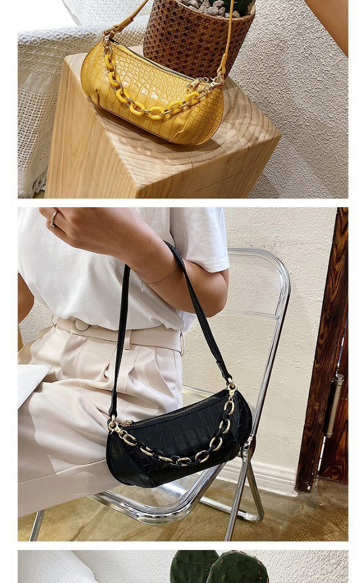 Fashion Black Crocodile Chain Shoulder Bag,Shoulder bags