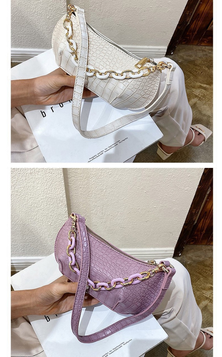 Fashion Pink Crocodile Chain Shoulder Bag,Shoulder bags
