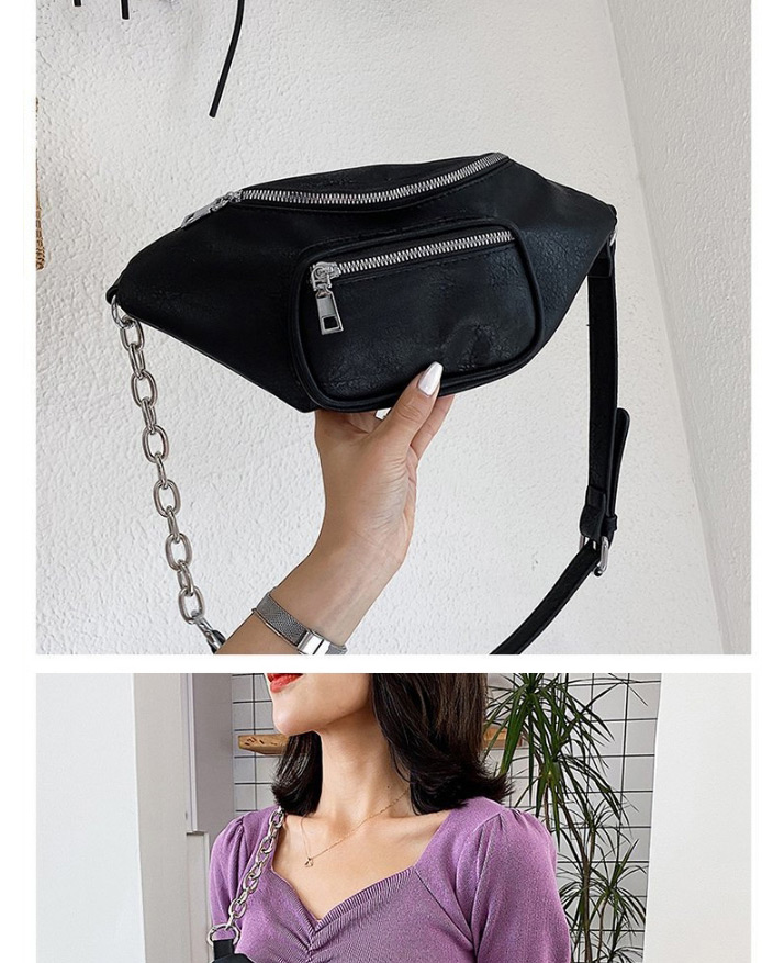 Fashion Black Chain Geometric Shoulder Bag,Shoulder bags