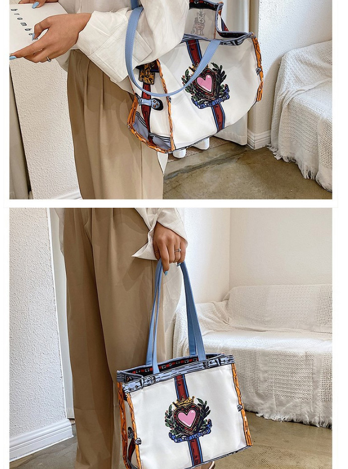 Fashion White Canvas Print Graffiti Shoulder Bag,Messenger bags