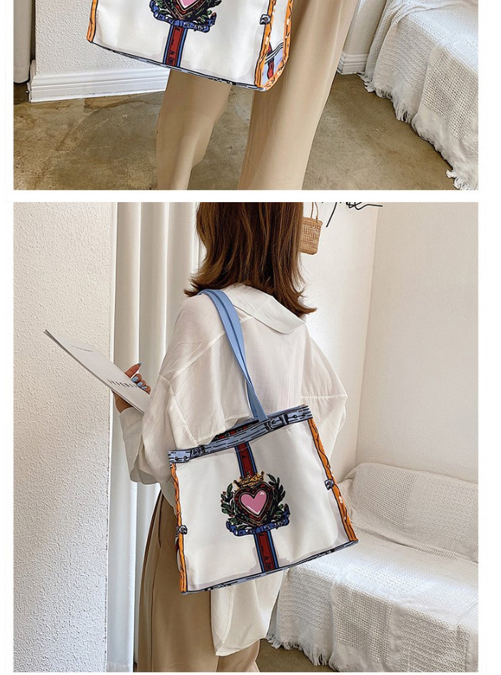 Fashion White Canvas Print Graffiti Shoulder Bag,Messenger bags