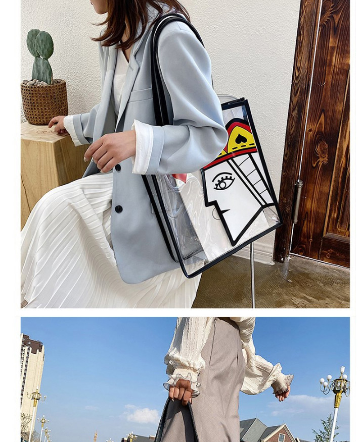 Fashion Red Peach Pvc Graffiti Poker Shoulder Bag,Messenger bags