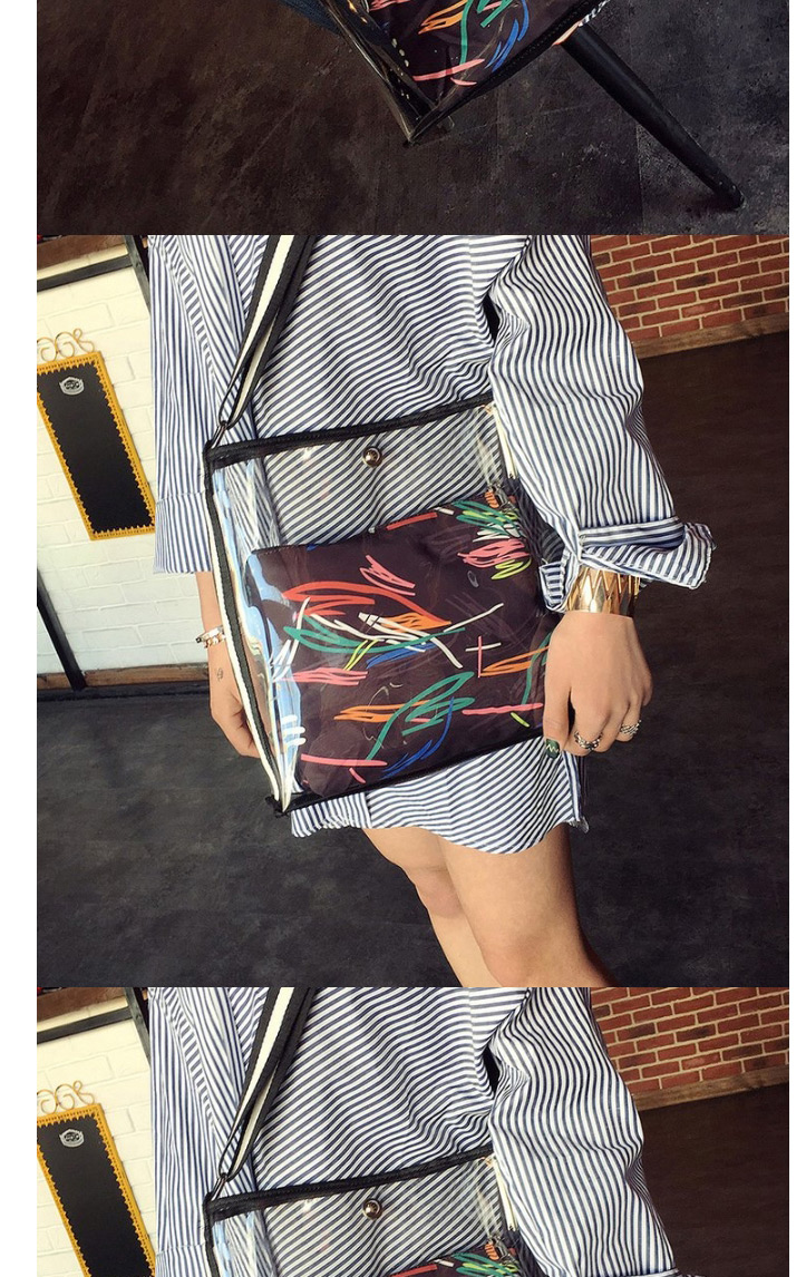 Fashion Starry Sky Pvc Transparent Graffiti Mother-shoulder Diagonal Shoulder Bag,Shoulder bags