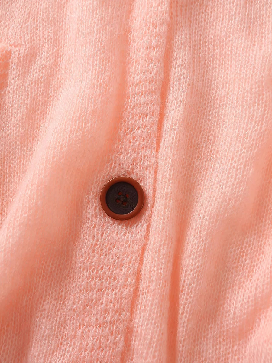 Fashion Orange Solid Color Single-breasted V-neck Sunscreen,Sunscreen Shirts