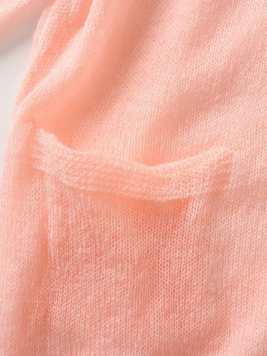 Fashion Orange Solid Color Single-breasted V-neck Sunscreen,Sunscreen Shirts