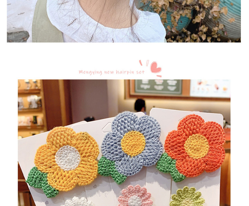 Fashion Sunflower Daisy Type A [9 Packs] Knitted Flower Fruit Animal Hit Color Bangs Velcro Suit,Kids Accessories