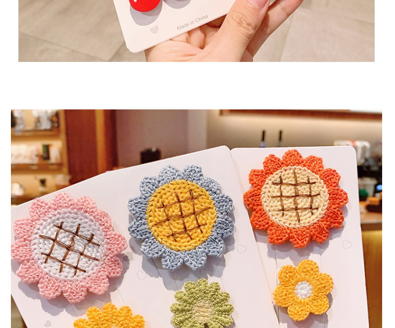 Fashion Sequined Pineapple [pack Of 6] Knitted Flower Fruit Animal Hit Color Bangs Velcro Suit,Kids Accessories