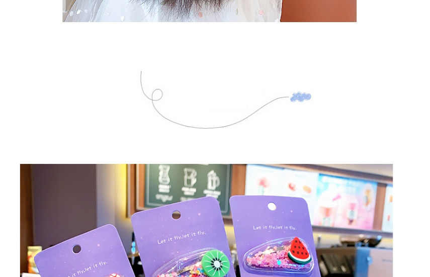 Fashion 6#fruit Quicksand 10-piece Set Tassel Alloy Resin Fruit Animal Flower Children Hairpin Set,Kids Accessories