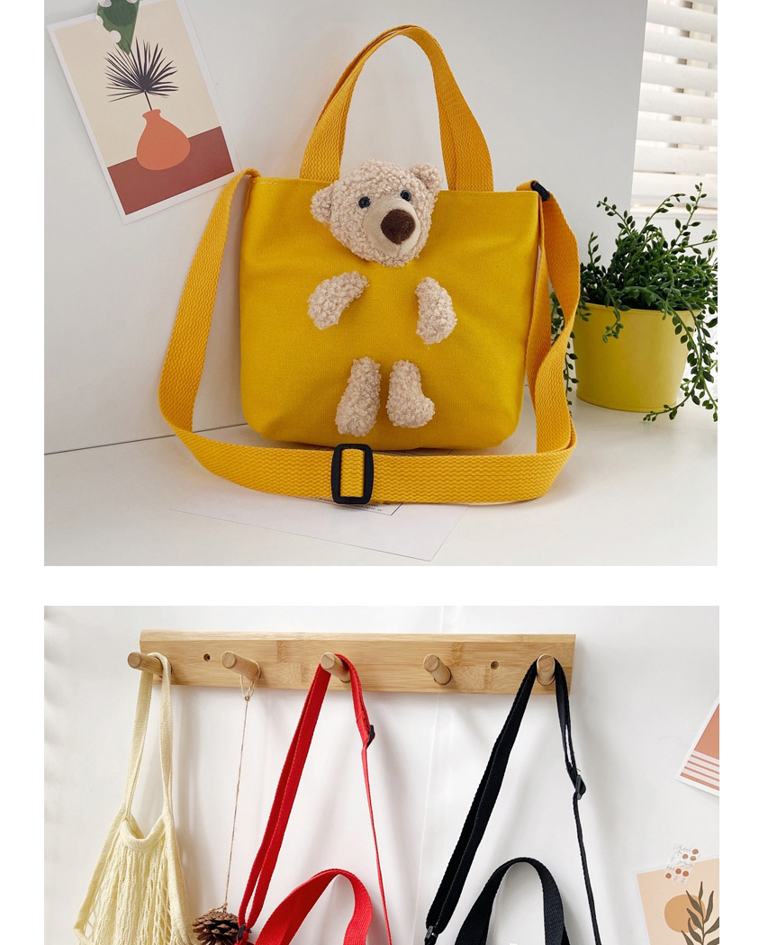 Fashion Black Canvas Bear Cross Shoulder Bag,Messenger bags