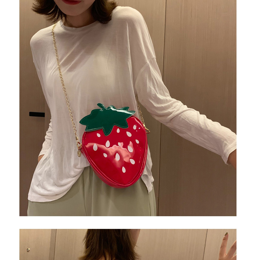 Fashion Strawberry Red Pineapple Strawberry Contrast Chain One Shoulder Crossbody Bag,Shoulder bags