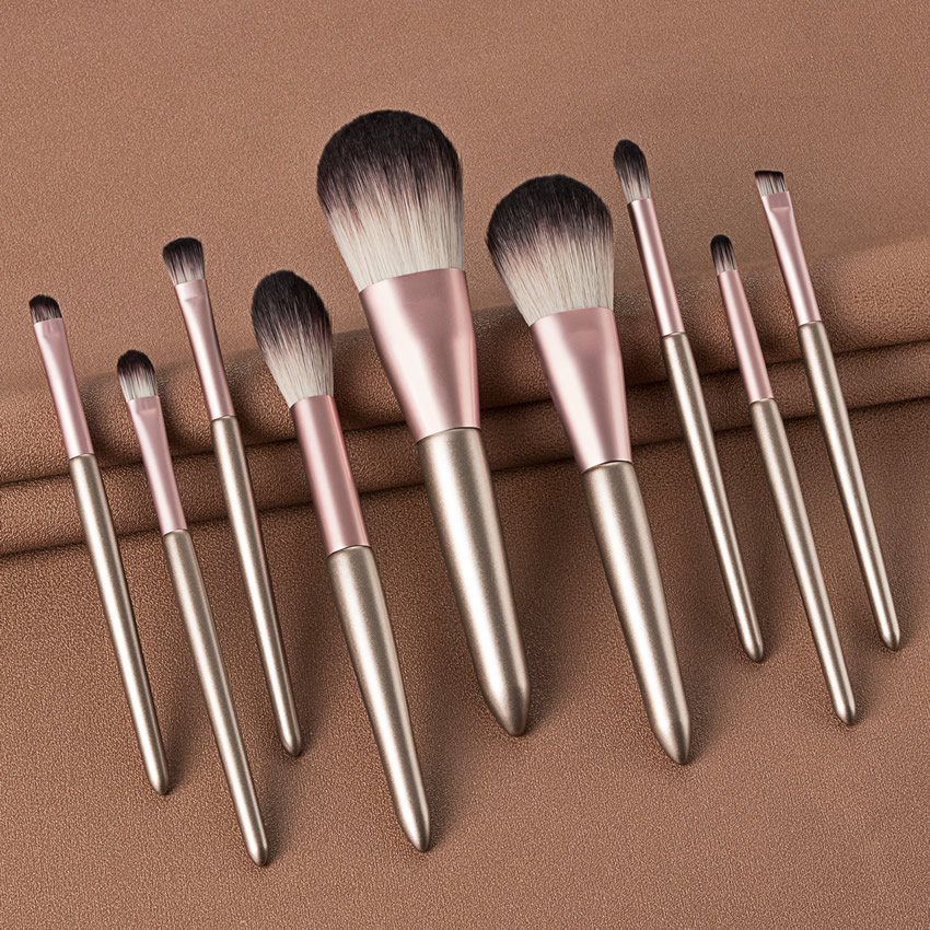 Fashion Pink Gradient Stitching Makeup Brush Set,Beauty tools