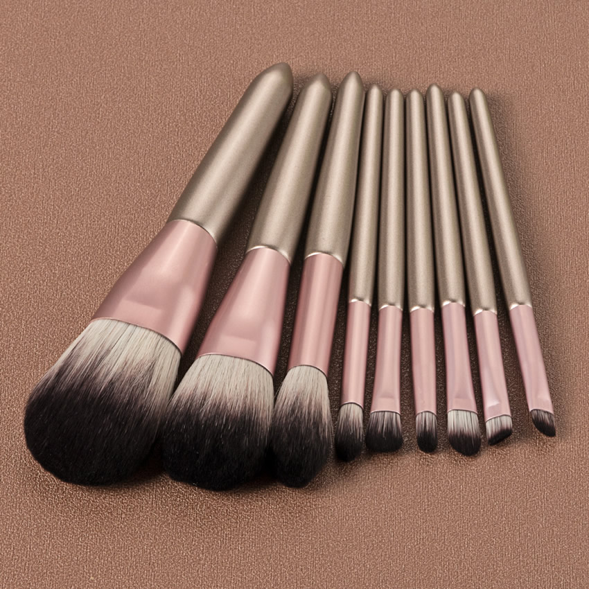 Fashion Pink Gradient Stitching Makeup Brush Set,Beauty tools