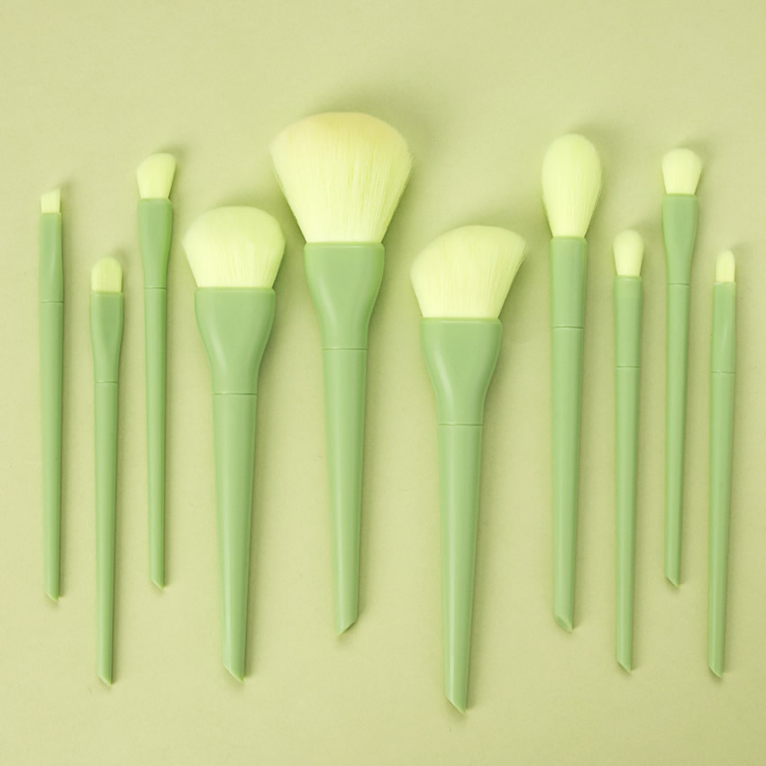 Fashion Fluorescent Green Pure Color Makeup Brush Set,Beauty tools