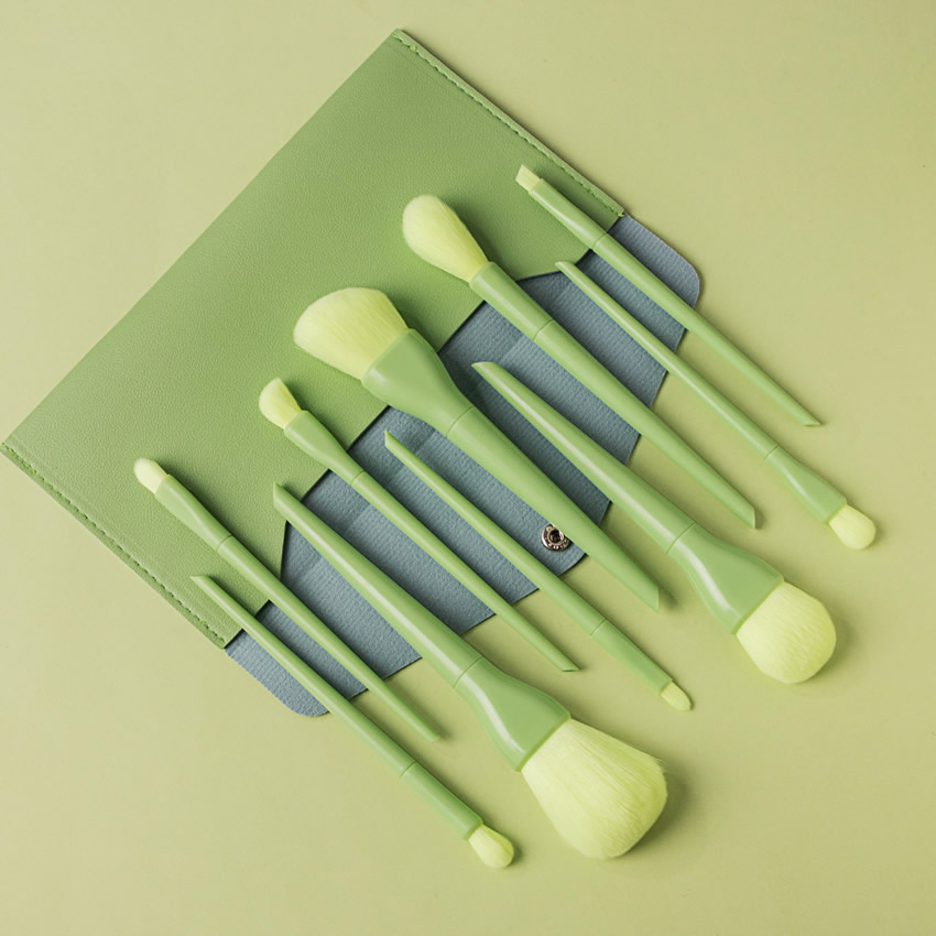 Fashion Fluorescent Green Pure Color Makeup Brush Set,Beauty tools