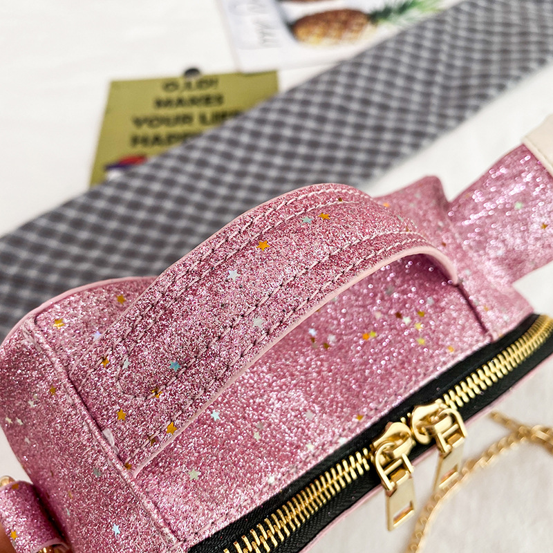Fashion Golden Laser Sequins Embroidered Letters Oil Can Chain One-shoulder Messenger Bag,Shoulder bags