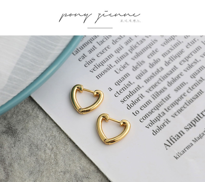 Fashion Golden Copper Love Ear Studs,Earrings