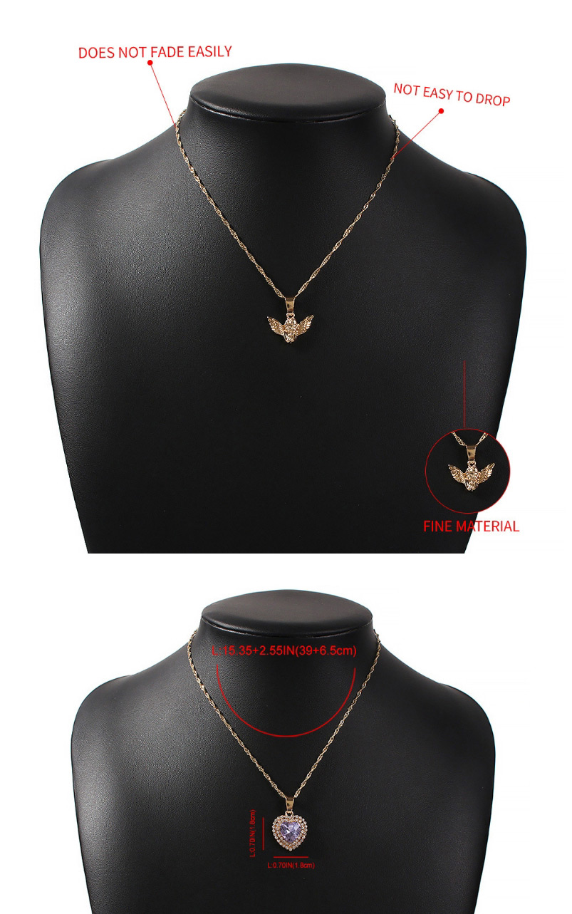 Fashion Key Lock-shaped Starfish Embossed Wings Key Diamond Alloy Necklace,Pendants
