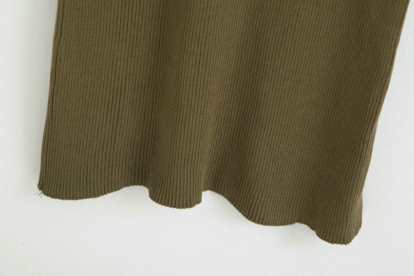 Fashion Armygreen Solid Color Elasticated Half-length Knitted Skirt,Skirts