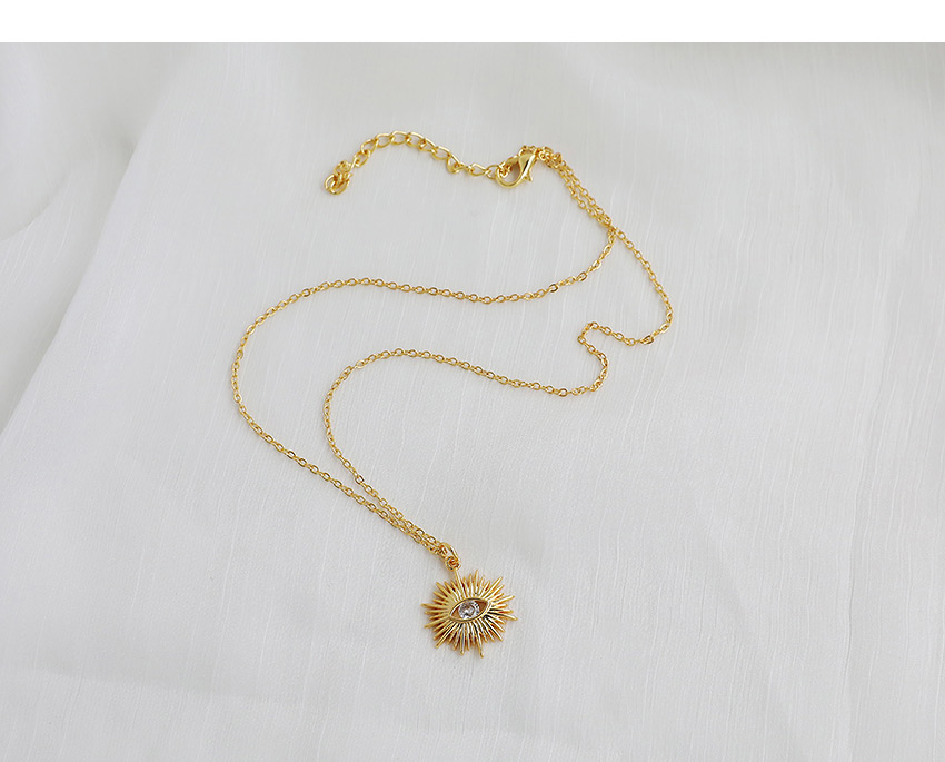 Fashion Golden Copper Inlaid Zircon Eye Necklace,Necklaces